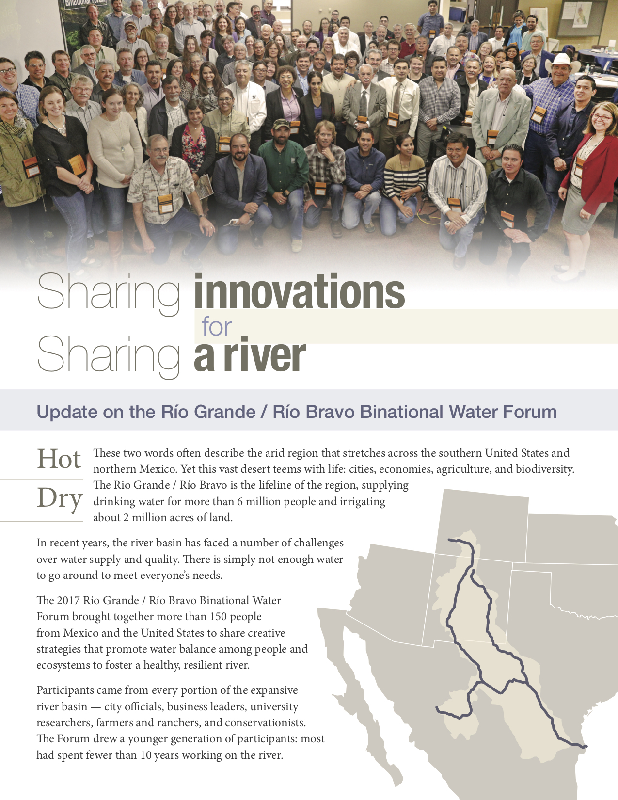 Sharing Innovations for Sharing a River